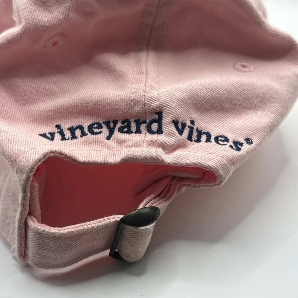 Baseball Cap Vineyard Vines Pink 100% Cotton Whale Logo Adjustable Hat Preppy